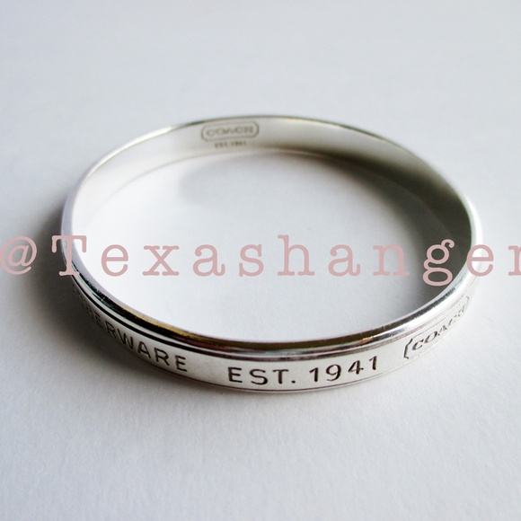 Coach Signature Sterling Silver Bangle Bracelet - Picture 1 of 8